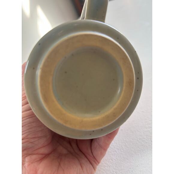 Handmade studio pottery stoneware rustic mugs blue geometric speckle glaze - Picture 9 of 12